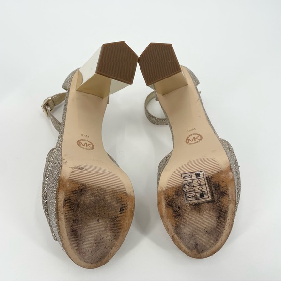 Michael Michael Kors Petra Platform Glitter High Block Heel Size 9.5 - Picture 16 of 16